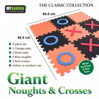 Covoras puzzle cu X si O din spuma EVA, 9 bucati, multicolor, 94.5 x 94.5 cm montat, My Garden 2902